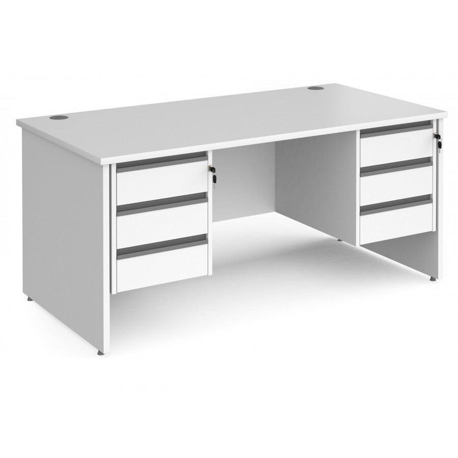 Harlow Panel End Straight Desk with 2 x Three Drawer Pedestals